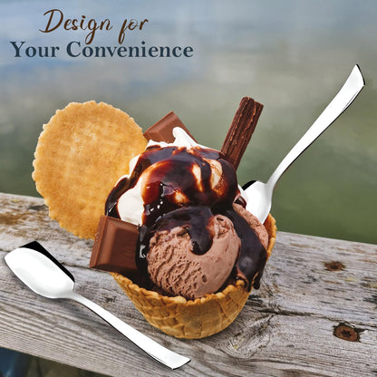 6-Piece Stainless Steel Ice Cream Spoon Set | 13.5cm, Food Grade, Durable & Stylish