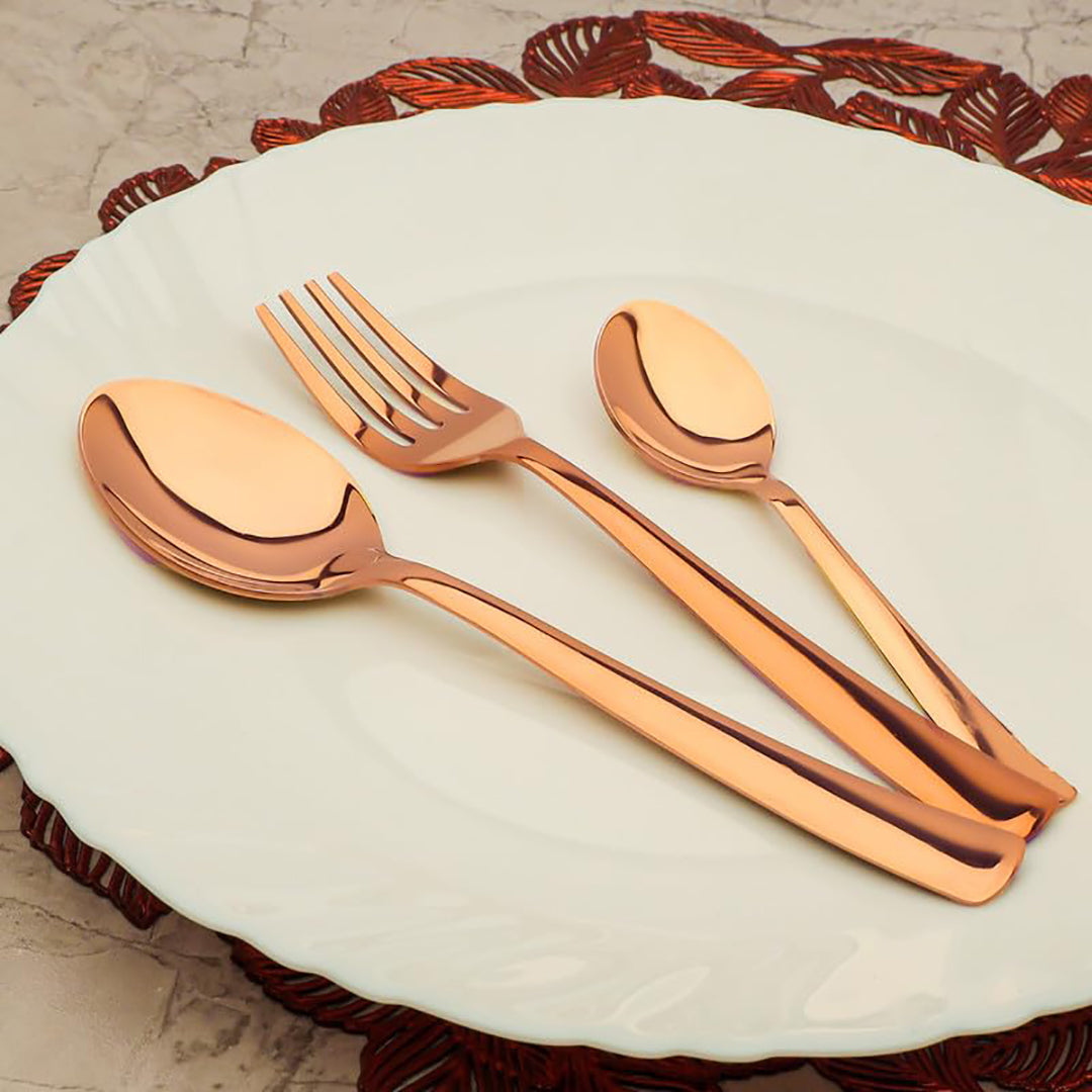 18pc Stainless Steel Rose Gold Cutlery | Gift Box | PVD Rose
