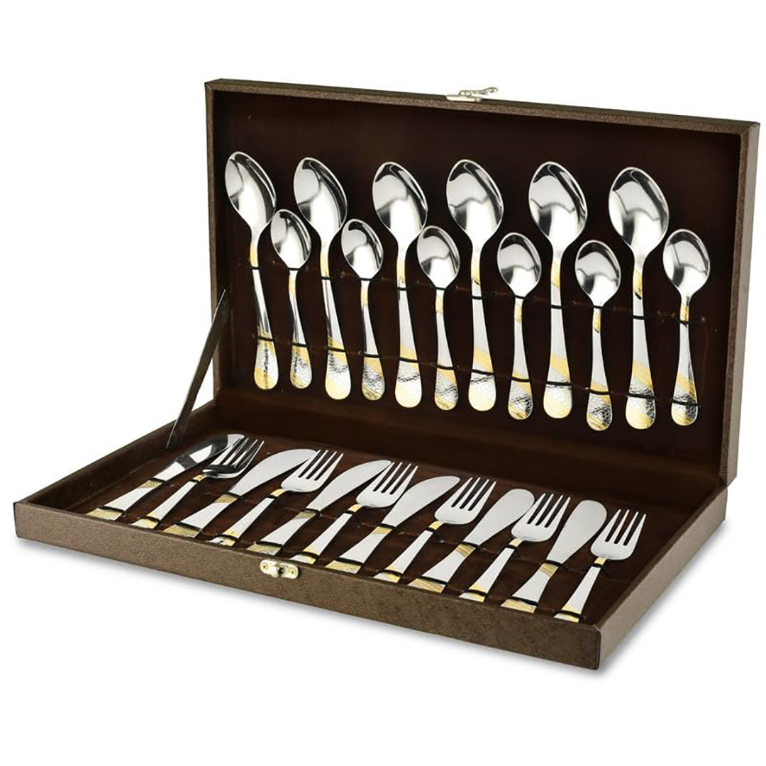 24pc Stainless Steel Golden Cutlery | Gift Box | Imperial