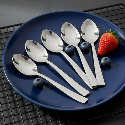 6 Piece Stainless Steel Tea Spoon Set for Tea, Coffee, Sugar & Spices, Small Spoons, Silver, Thickness: 1.8mm, Length: 14.5 cm