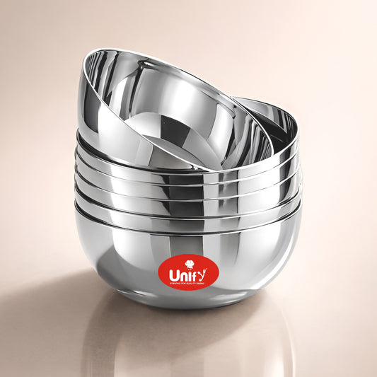 Steel Bowl Set | 9.5cm, 220ml | Stainless Steel | Silver | Apple Bowl