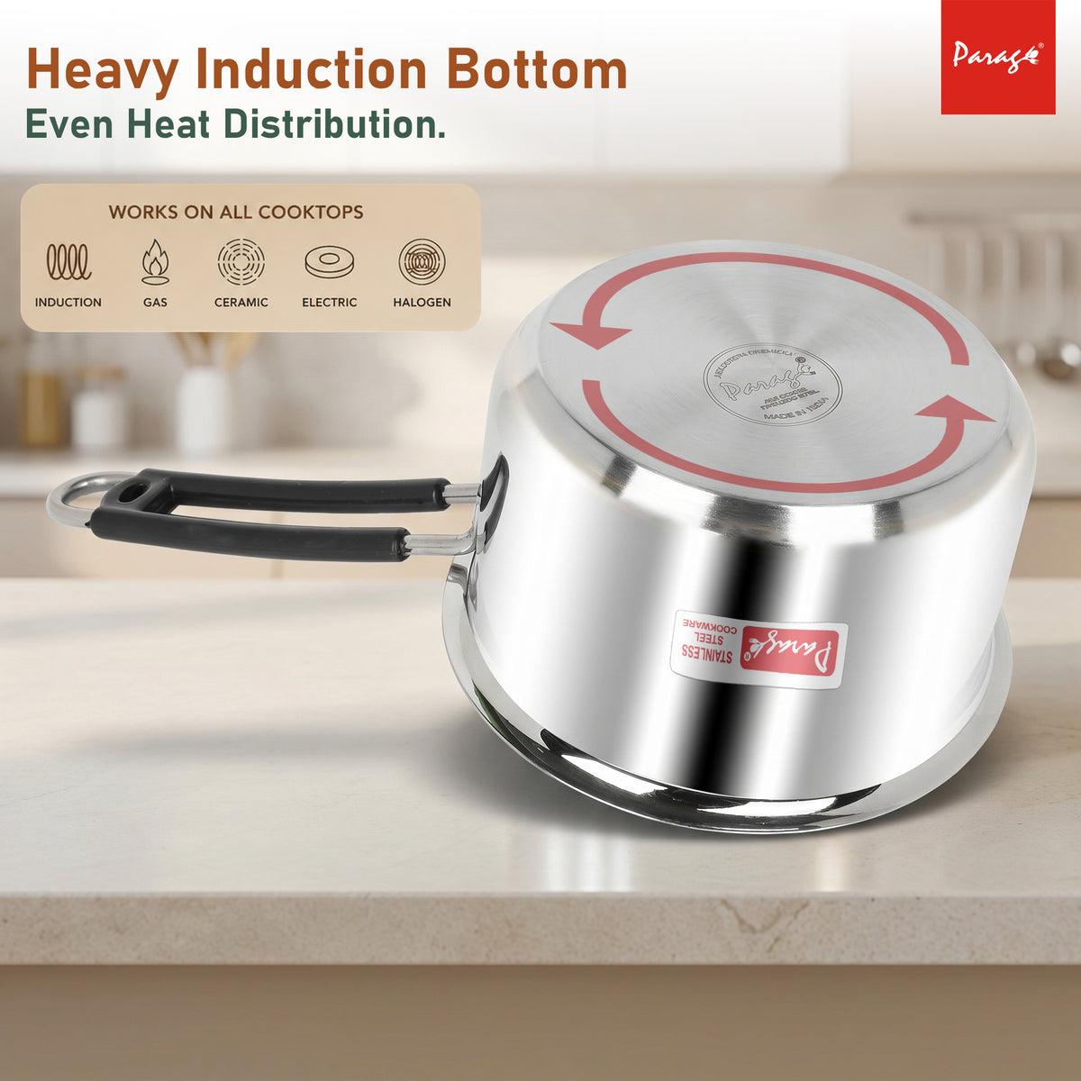 Saucepan 1l Stainless Steel Silver Heavy Gauge – Parage