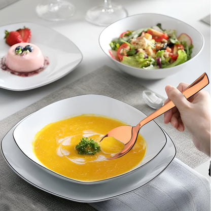 24pc Stainless Steel Rose Gold Cutlery | Spoons Forks | Dining