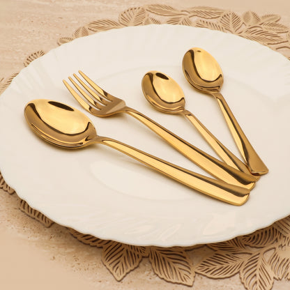 Cutlery Set | 24pc | Stainless Steel | Golden | Premium