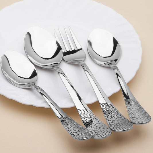 Cutlery Set | 24pc | Stainless Steel | Silver | Premium