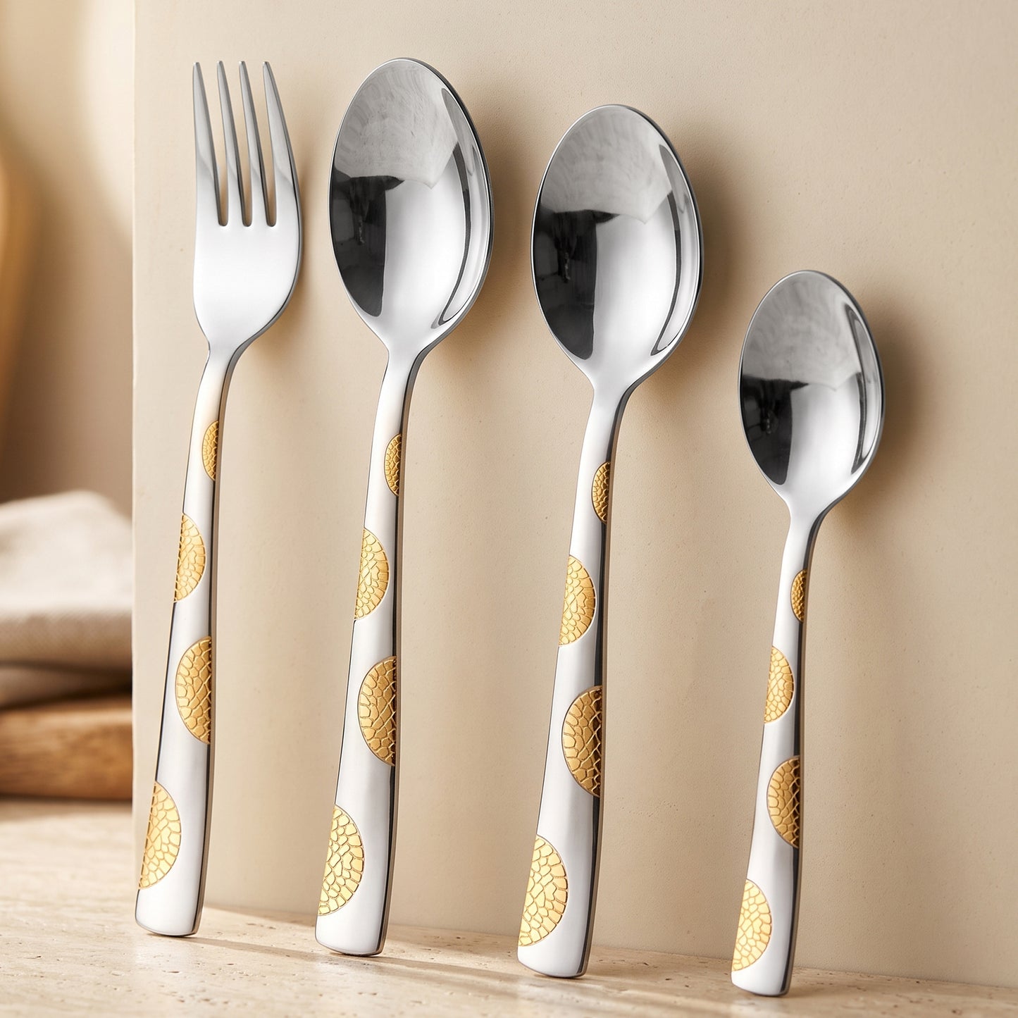 Cutlery Set | 24pc | Stainless Steel | Gold | Elegant