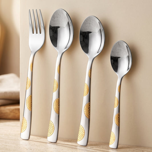 Cutlery Set | 24pc | Stainless Steel | Gold | Elegant