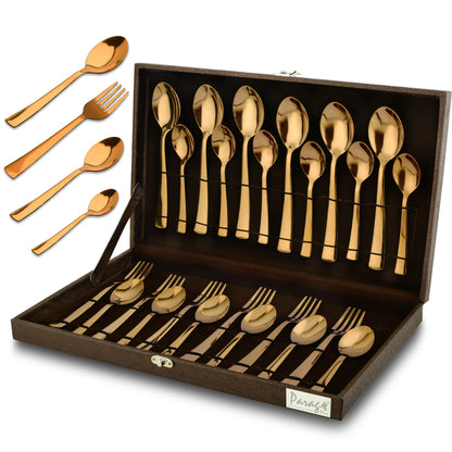 24pc Stainless Steel Rose Gold Cutlery | Gift Box | PVD Rose