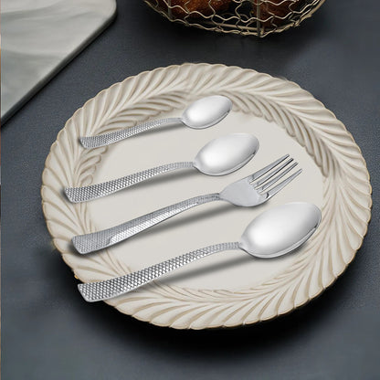 24 Pcs Stainless Steel Cutlery Set for Home & Kitchen | Silver Dining Tableware