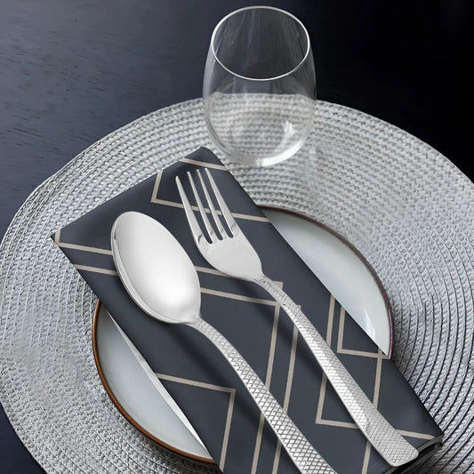 24 Pcs Stainless Steel Cutlery Set for Home & Kitchen | Silver Dining Tableware