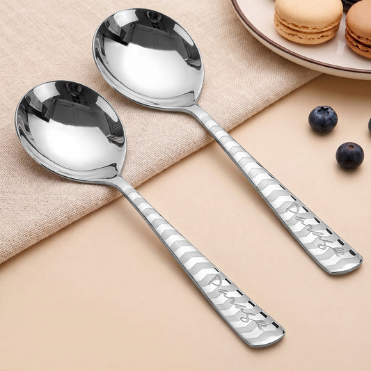 Serving Spoon Set | 21cm | Stainless Steel | Silver | Arrow Design