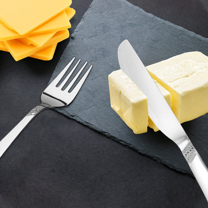 4pc Stainless Steel Knife Fork Set | 3mm Imperial | Silver