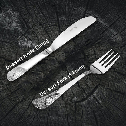 4pc Stainless Steel Knife Fork Set | 3mm Imperial | Silver