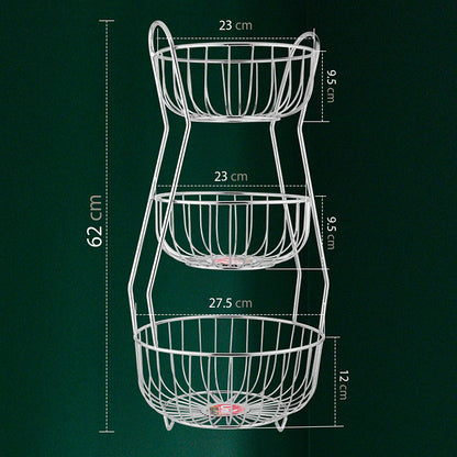 3-Tier Stainless Steel Fruit Basket - Round, Kitchen & Dining Table Stand