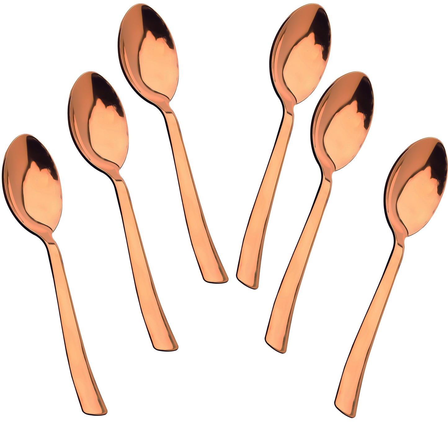 6-Piece Stainless Steel Rose Gold Table Spoon Set | 18cm Premium Large Spoons, Luxury Tableware & Housewarming Gift
