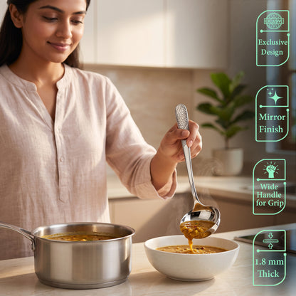 Serving Spoon Set | 3 piece | Stainless Steel | Silver | Heavy Gauge