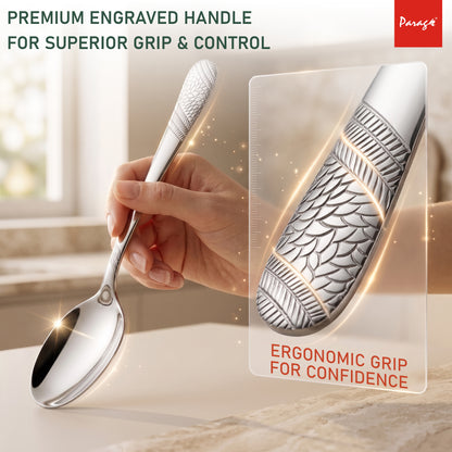 Serving Spoon Set | 3 piece | Stainless Steel | Silver | Heavy Gauge