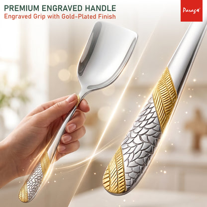 Serving Spoon Set | 1.8mm, 3 piece | Stainless Steel | Gold | Heavy Gauge