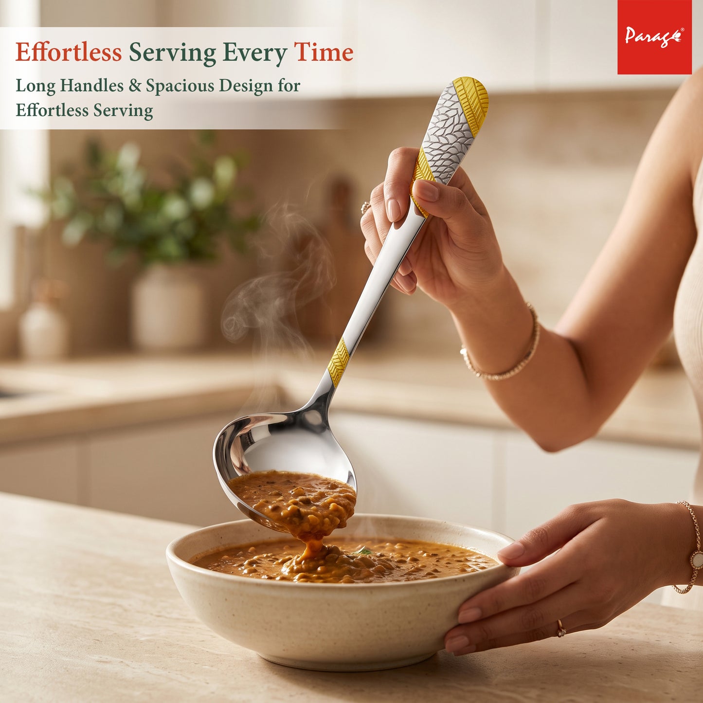 Serving Spoon Set | 1.8mm, 3 piece | Stainless Steel | Gold | Heavy Gauge