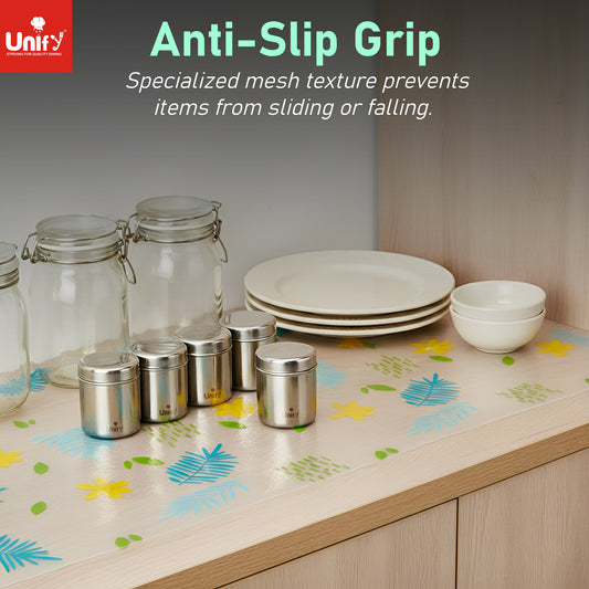 Multipurpose Flower Printed EVA Anti-Slip Shelf Liner Roll – Waterproof, Durable, Non-Adhesive Mat for Kitchen, Bathroom, Cabinet, Drawer, Refrigerator & Countertop Protection (3 Meter)
