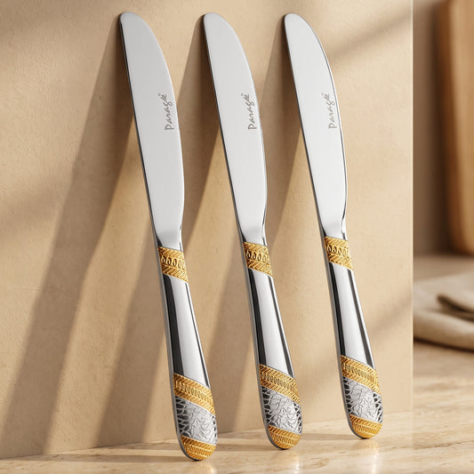 Butter Knife Set | 3 piece | Stainless Steel | Gold | Luxury