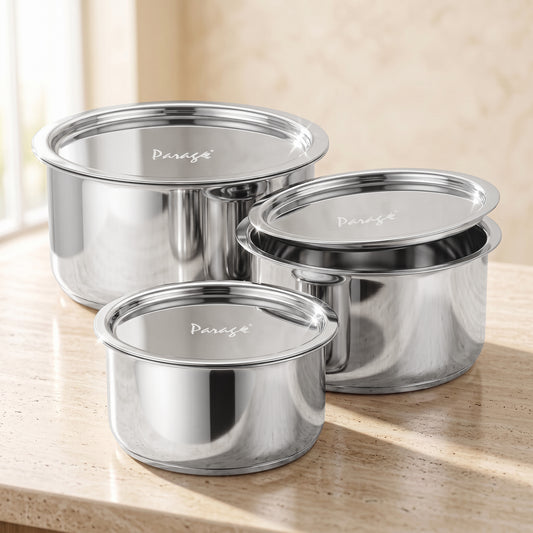 Saucepan | 1l, 1.3l, 2l | Stainless Steel | Silver | Tope Set