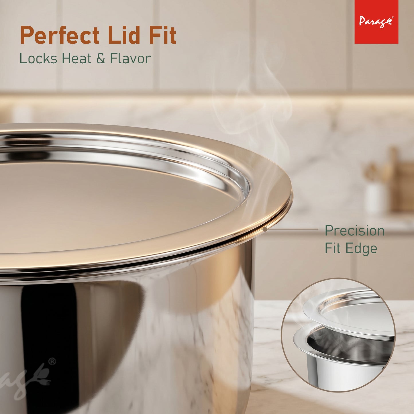 3 Pieces Stainless Steel Tope Set with Lid | 1 L, 1.3 L & 2 Liter | Induction Sandwich Bottom Patila Set for Gas Stove Kitchen | Heavy Steel Boiling Cooking Pots (Size No. 11, 12 & 13)