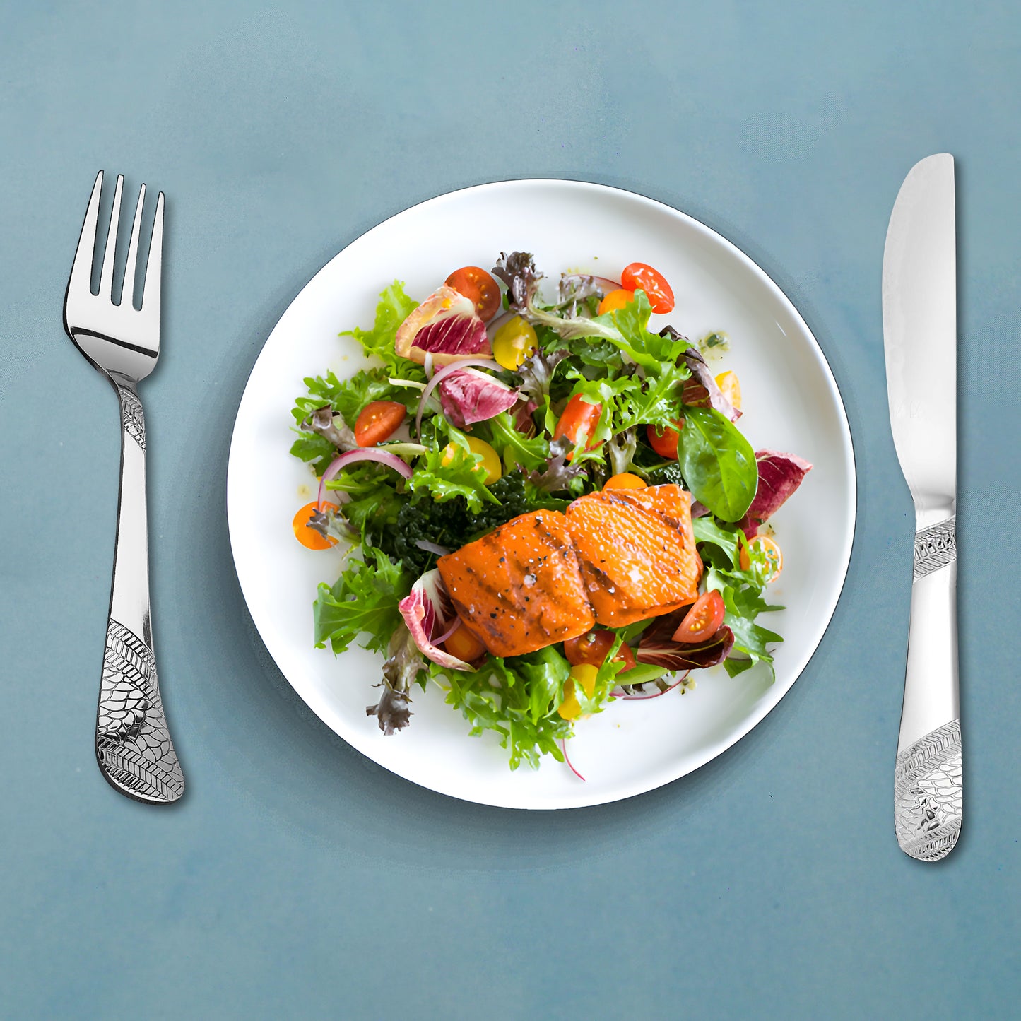 6pc Stainless Steel Knife Fork Set | 3mm Imperial | Silver