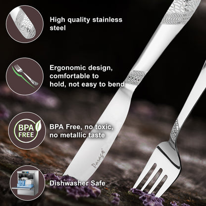 6pc Stainless Steel Knife Fork Set | 3mm Imperial | Silver