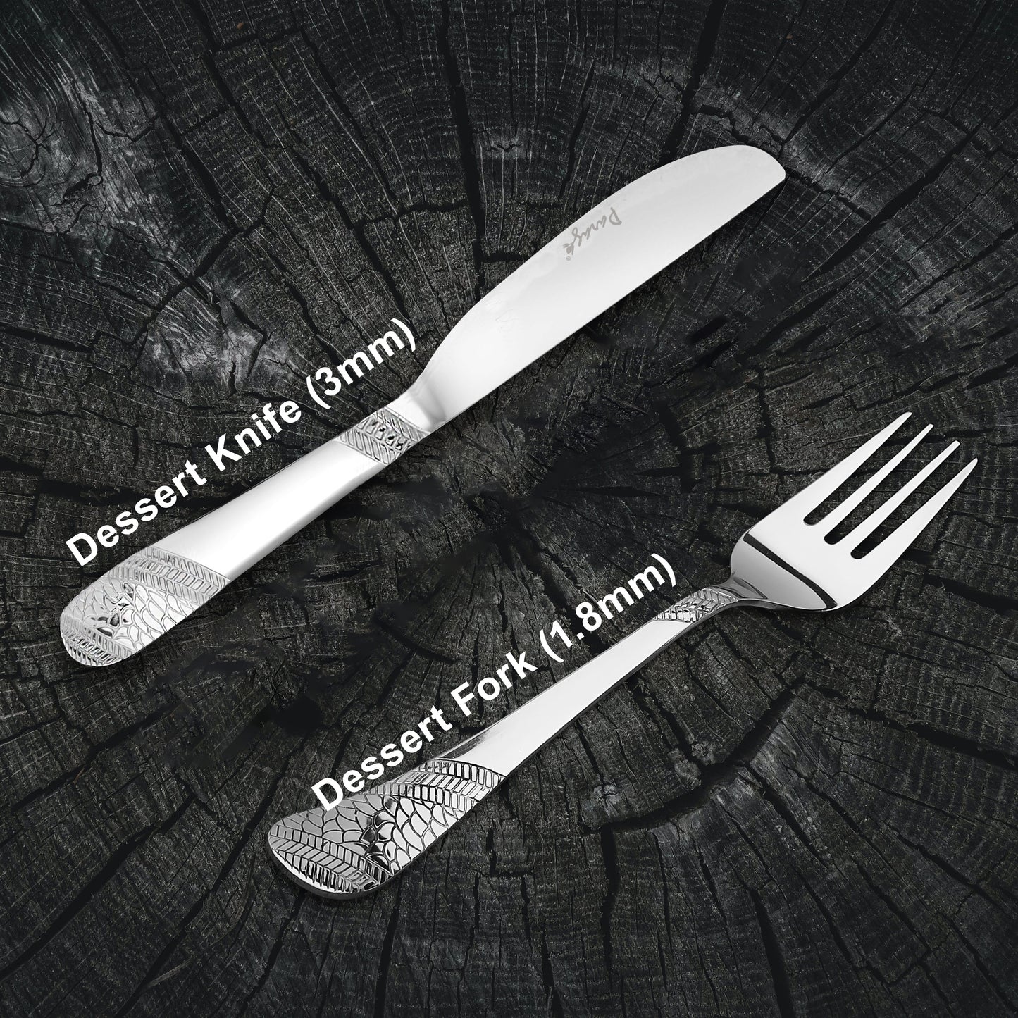 6pc Stainless Steel Knife Fork Set | 3mm Imperial | Silver