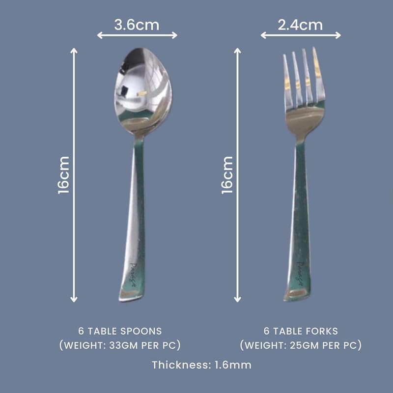 12pc Stainless Steel Spoons & Forks | Tea Coffee | Mirror PolishedBABYFORKIMP10531 2