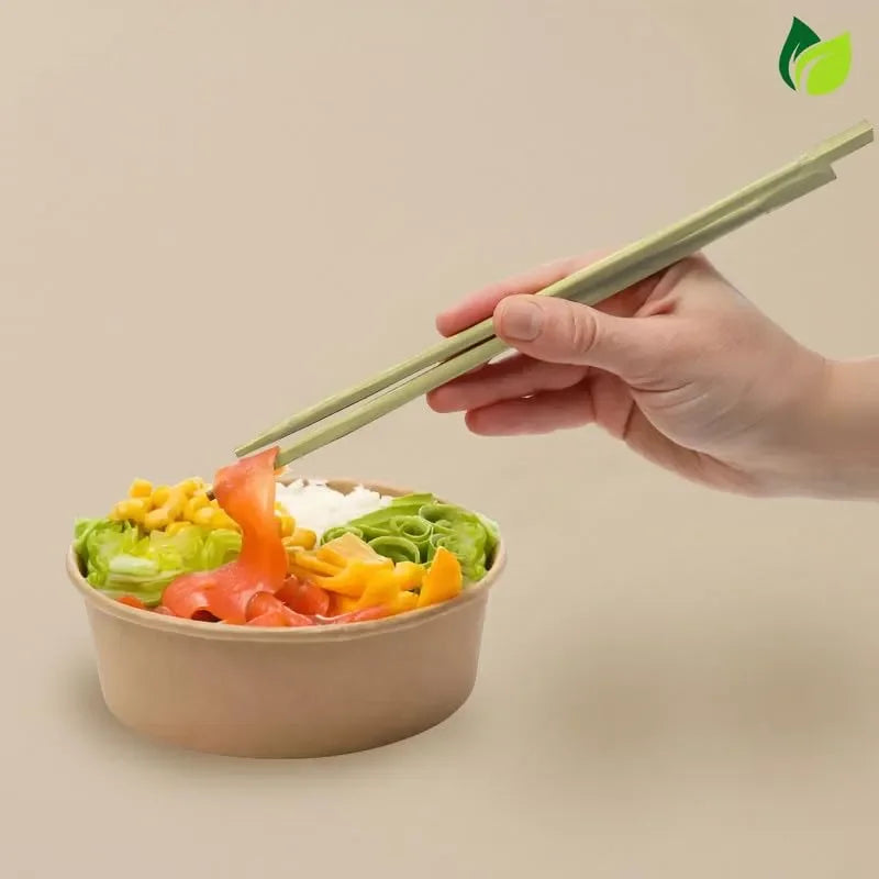 100 Pairs 8-Inch Natural Bamboo Chopsticks - 19 cm Long, Eco-Friendly, Biodegradable & Disposable Utensils for Sushi & Asian Dishes