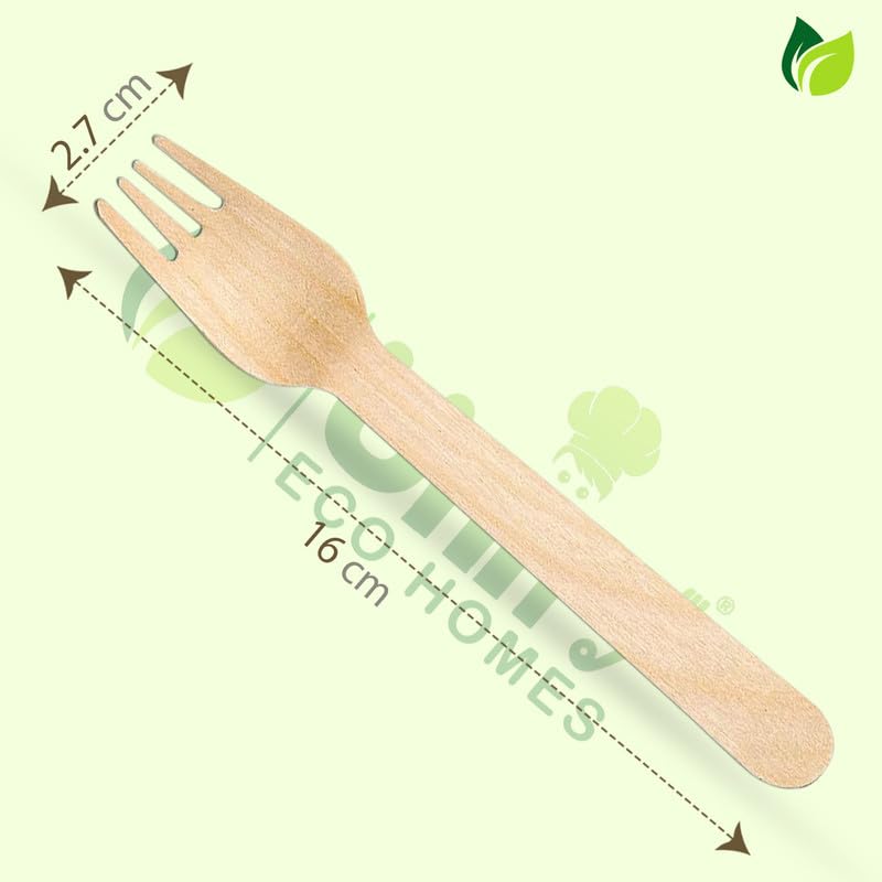 100 Pcs Disposable Wooden Forks | 160mm, Eco-Friendly, Biodegradable | Party, WeddingWDFORK1001 2