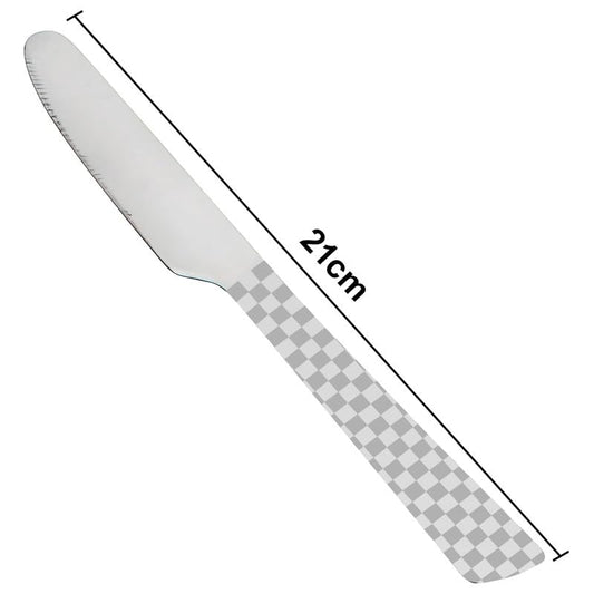 6 Pcs Stainless Steel Dinner Knives - 21 cm, Premium Butter Knife Set, Silver