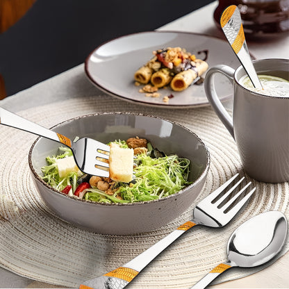 12pc Imperial Stainless Steel 24k Gold Cutlery | 16cm Spoons & Forks | Dining
