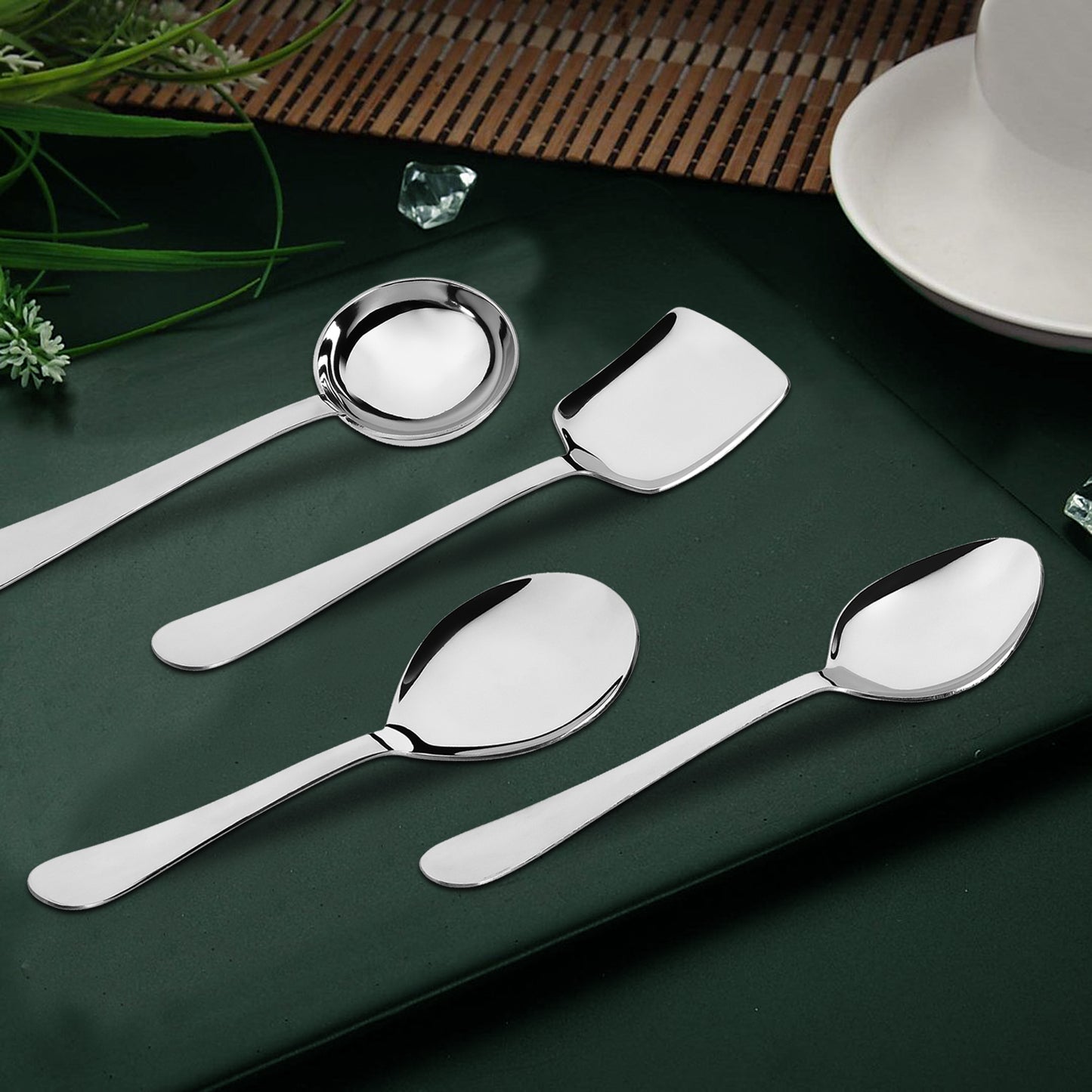 4-Piece Stainless Steel Serving Spoon Set | Heavy Gauge 1.8mm | Kitchen & Dining Use