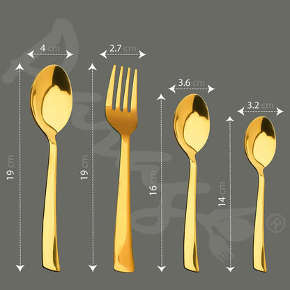 24pc Stainless Steel Golden Impress Cutlery | Gift Box | PVD Gold