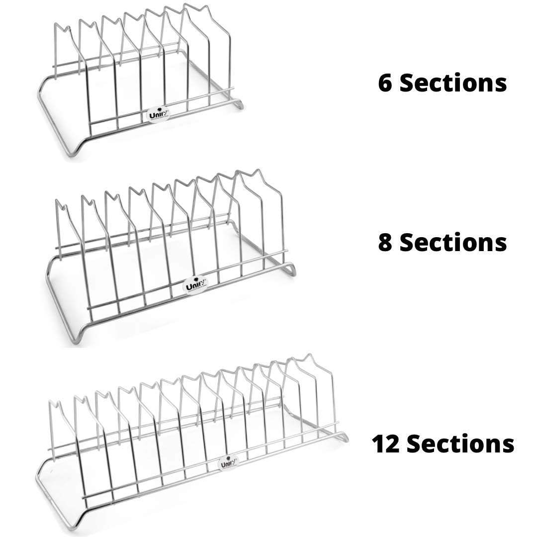 Stainless Steel Plate Rack for Kitchen | 6 Section Utensil & Dish Stand Silver PLATESTAND6 4