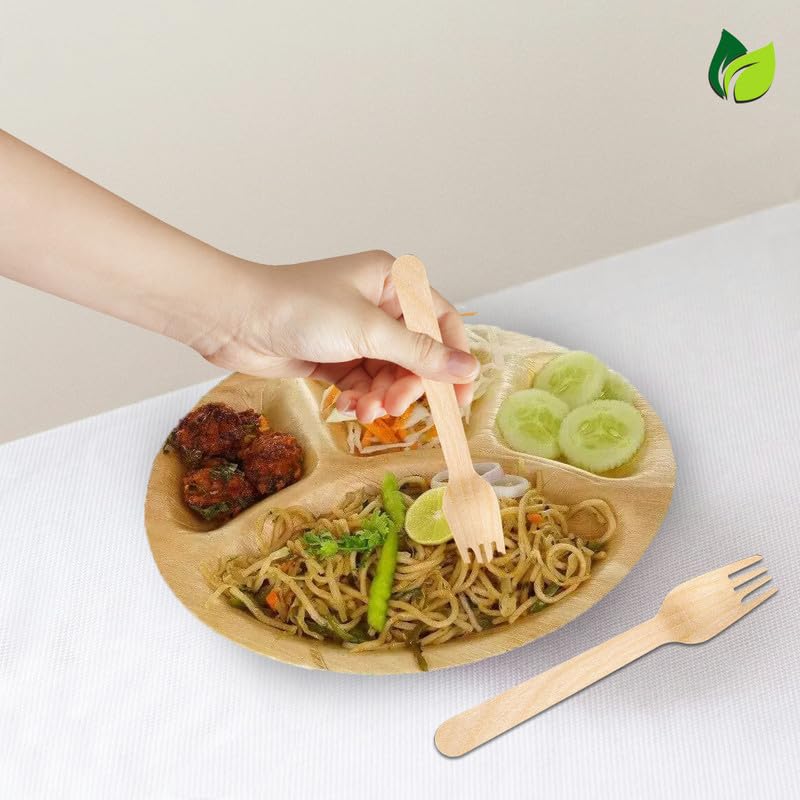 100 Pcs Disposable Wooden Forks | 160mm, Eco-Friendly, Biodegradable | Party, WeddingWDFORK1001 4