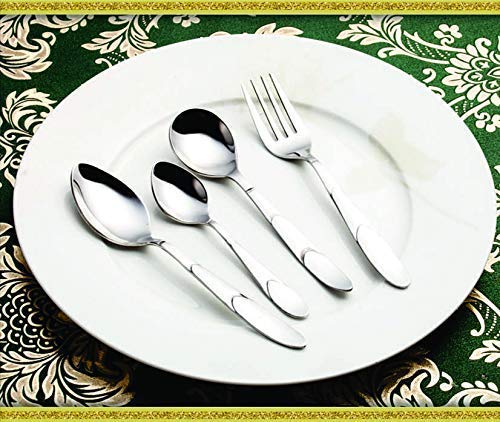 24 Pcs Stainless Steel Cutlery Set for Home & Kitchen | Silver Luxury Tableware PC1205GLORY 3