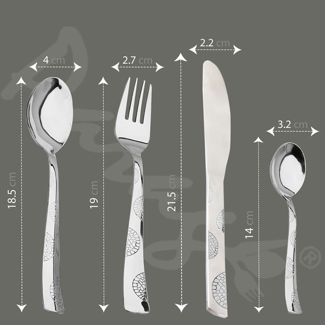 24 Pieces Premium Stainless Steel Cutlery Set - Spoons, Forks & Butter Knives, Gift Box