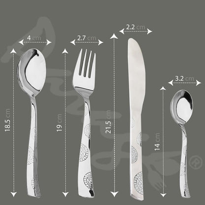 24 Pieces Premium Stainless Steel Cutlery Set - Spoons, Forks & Butter Knives, Gift Box
