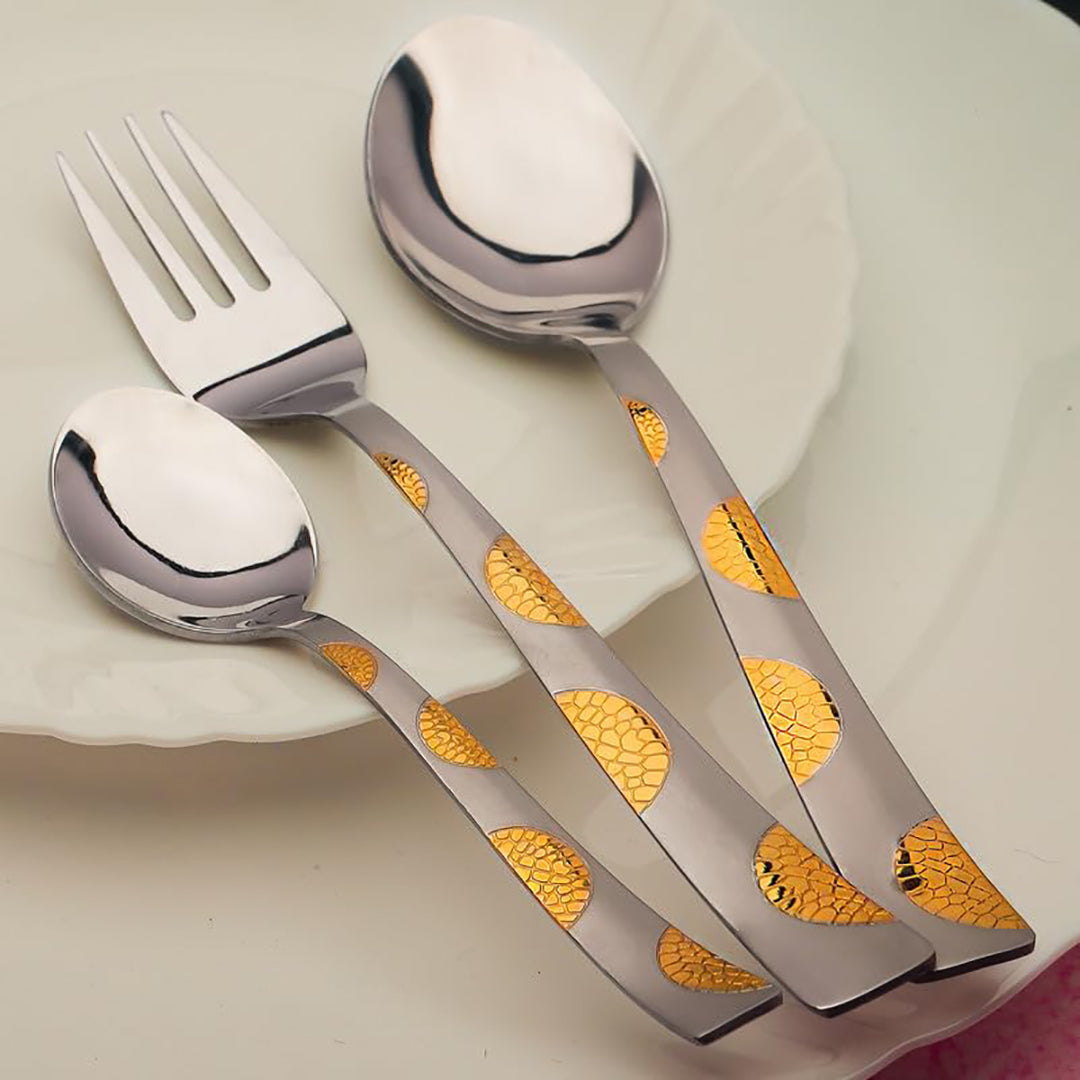 18pc Stainless Steel Golden Cutlery | Gift Box | Moonpress