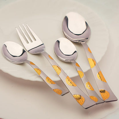 24pc Stainless Steel Golden Cutlery | Gift Box | Moonpress