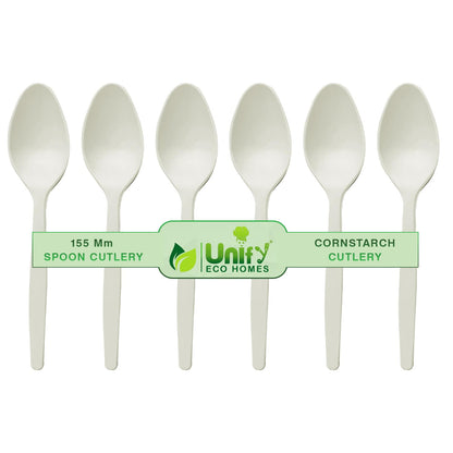 200pc Biodegradable Cornstarch Spoons | Eco-Friendly | PartyCPSPOON2001 1