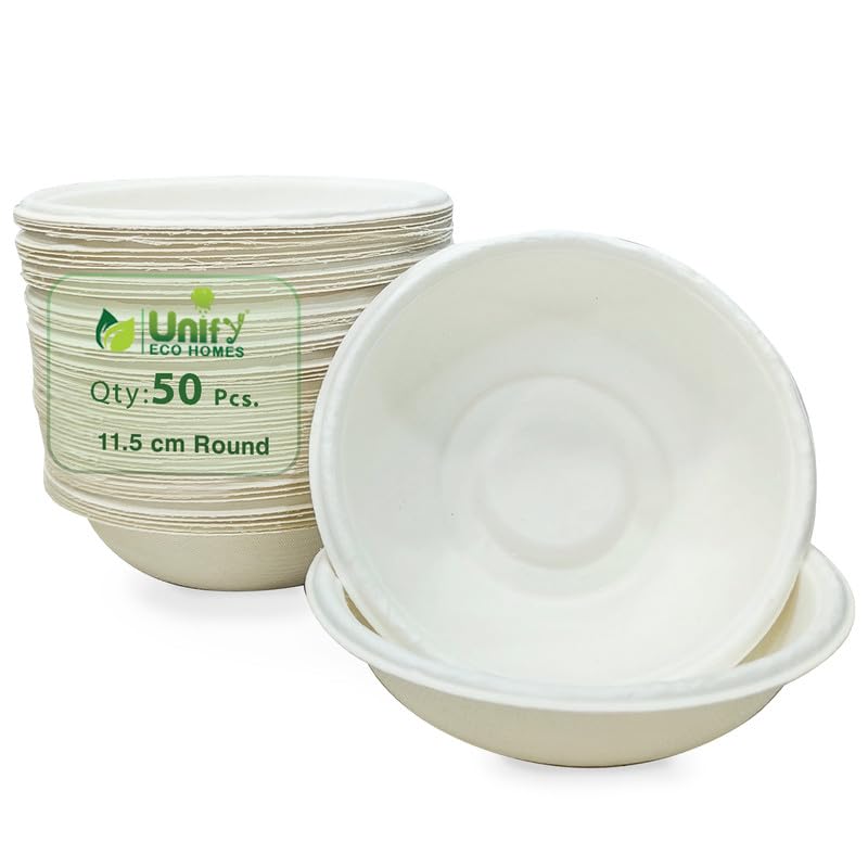 180ml 100 Bagasse Bowls | Eco-Friendly Disposable | Party Use180MLBGBOWL1001 1