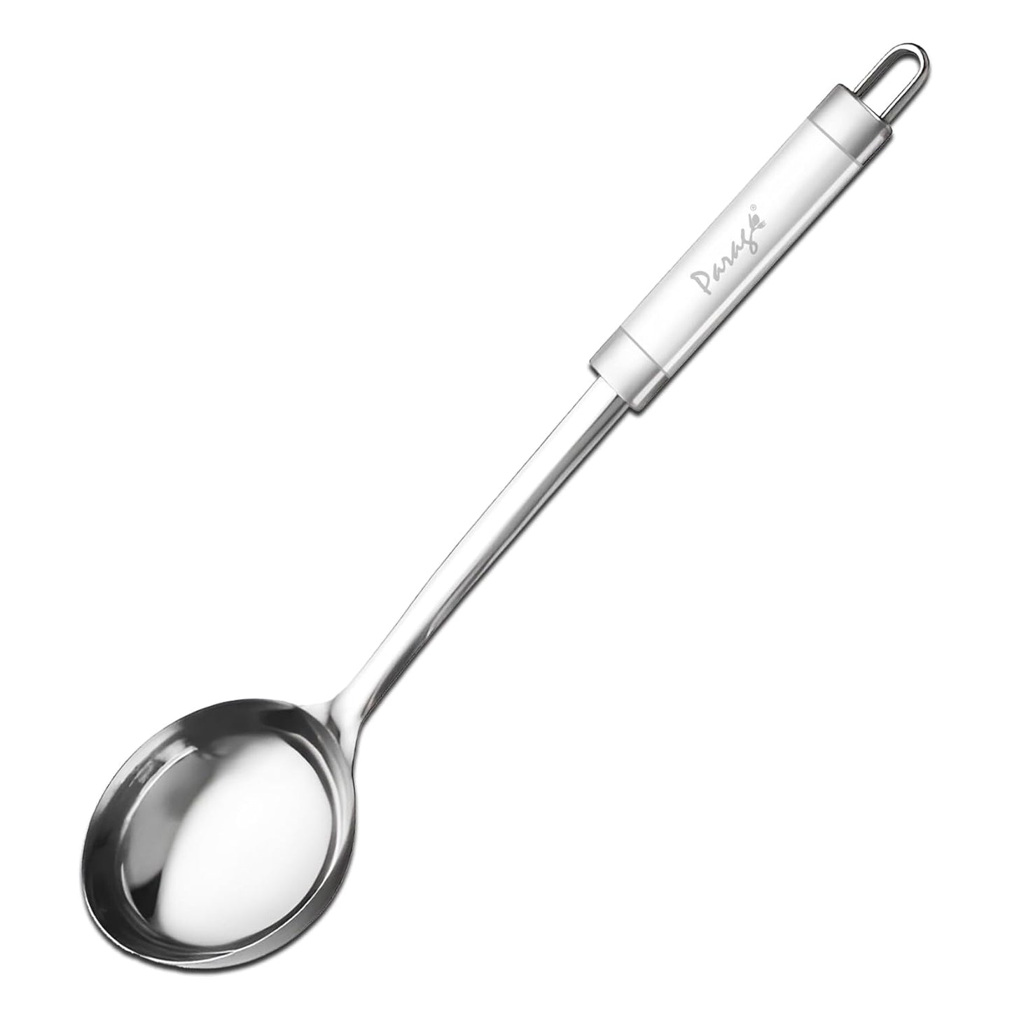 Stainless Steel Kitchen Ladle | 34.2cm Heavy-Duty Spoon for Cooking & Serving Gravies, Dal & Curries (Silver) 1DTPIPELADLE 1