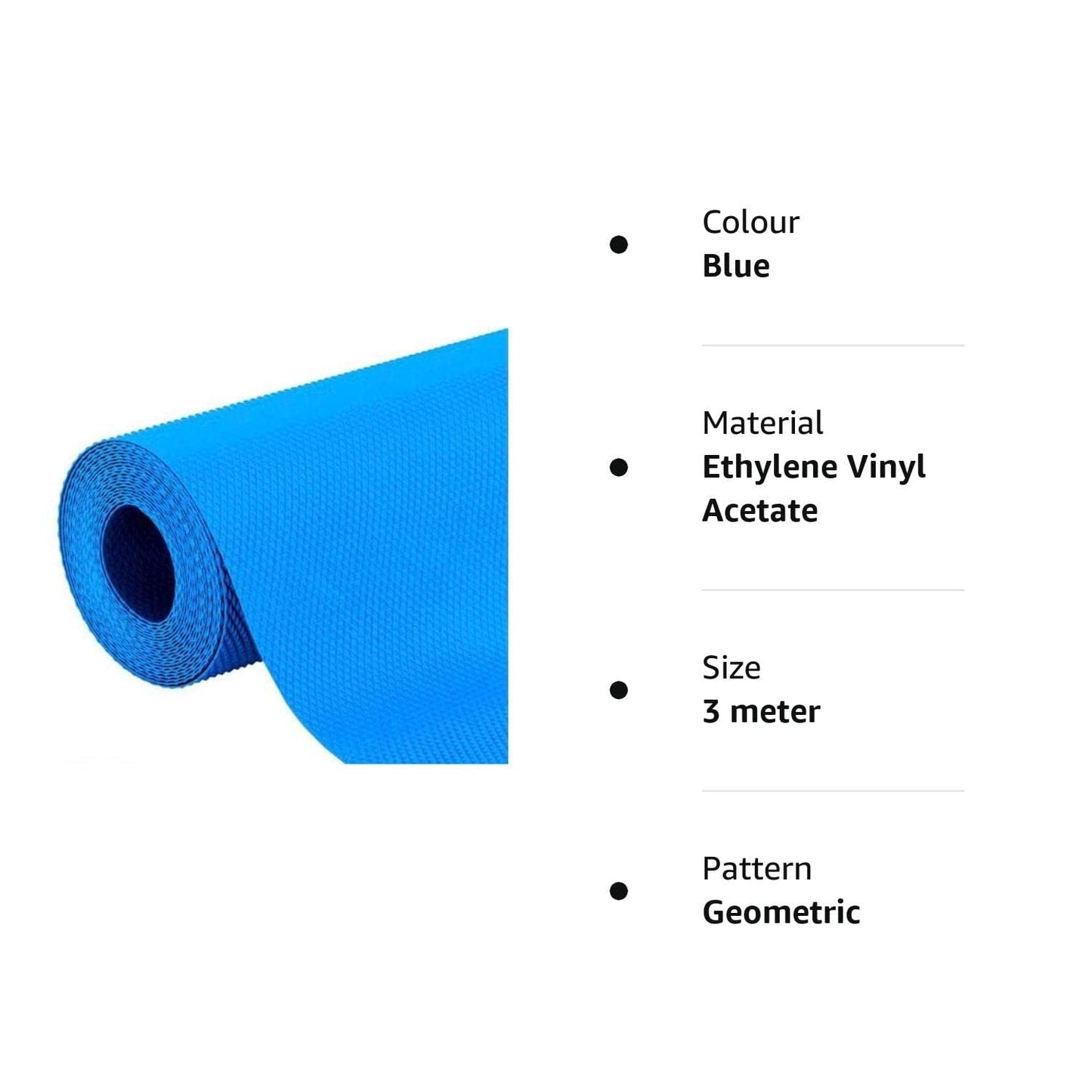 Metallic Blue EVA Anti-Slip Shelf Liner Roll | 45cm x 5m, Diamond Texture, Washable Multipurpose Mat for Kitchen Cabinets & Shelves