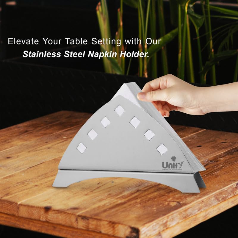 Stainless Steel Napkin Holder | Tissue Paper Stand for Kitchen, Dining, Restaurants, Cafes & Hotels, Matt Finish