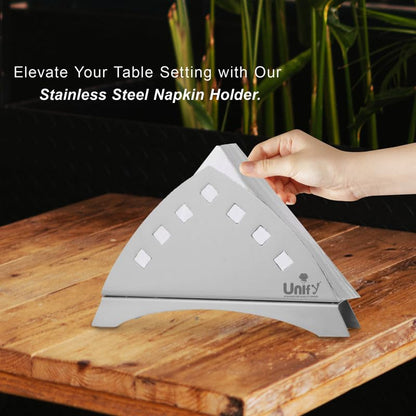 Stainless Steel Napkin Holder | Tissue Paper Stand for Kitchen, Dining, Restaurants, Cafes & Hotels, Matt Finish